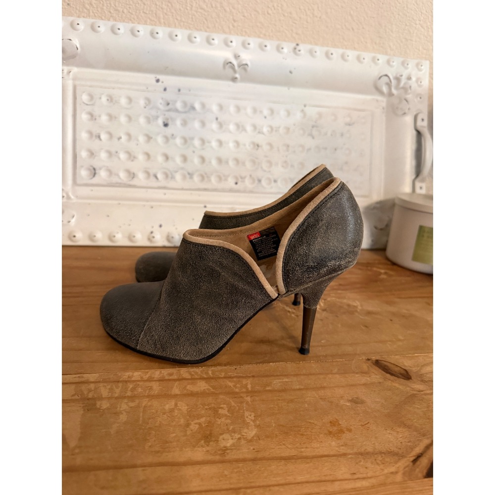 Vintage Y2K Diesel Mellana Distressed Leather Ankle Booties Heels Sz. 5.5 Grunge